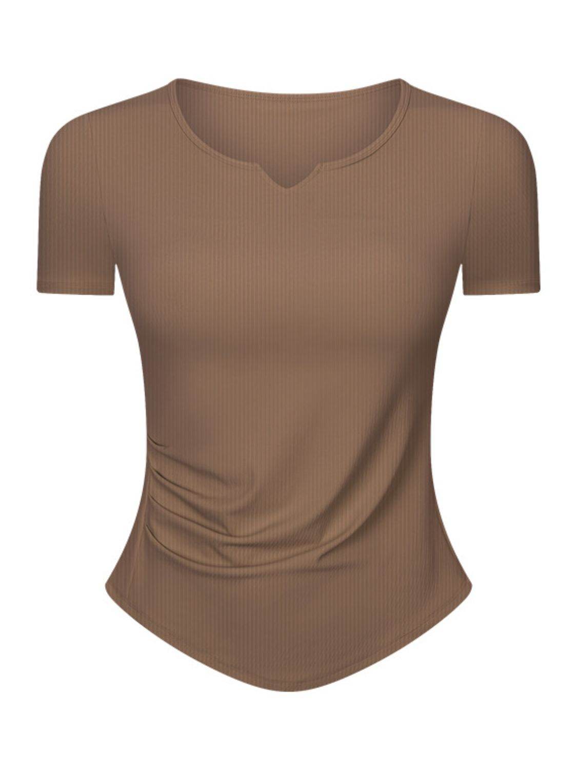 Millennia Notched Short Sleeve Active T-Shirt - Hovatok