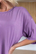 Basic Bae Bamboo Full Size Round Neck Drop Shoulder T-Shirt - Hovatok