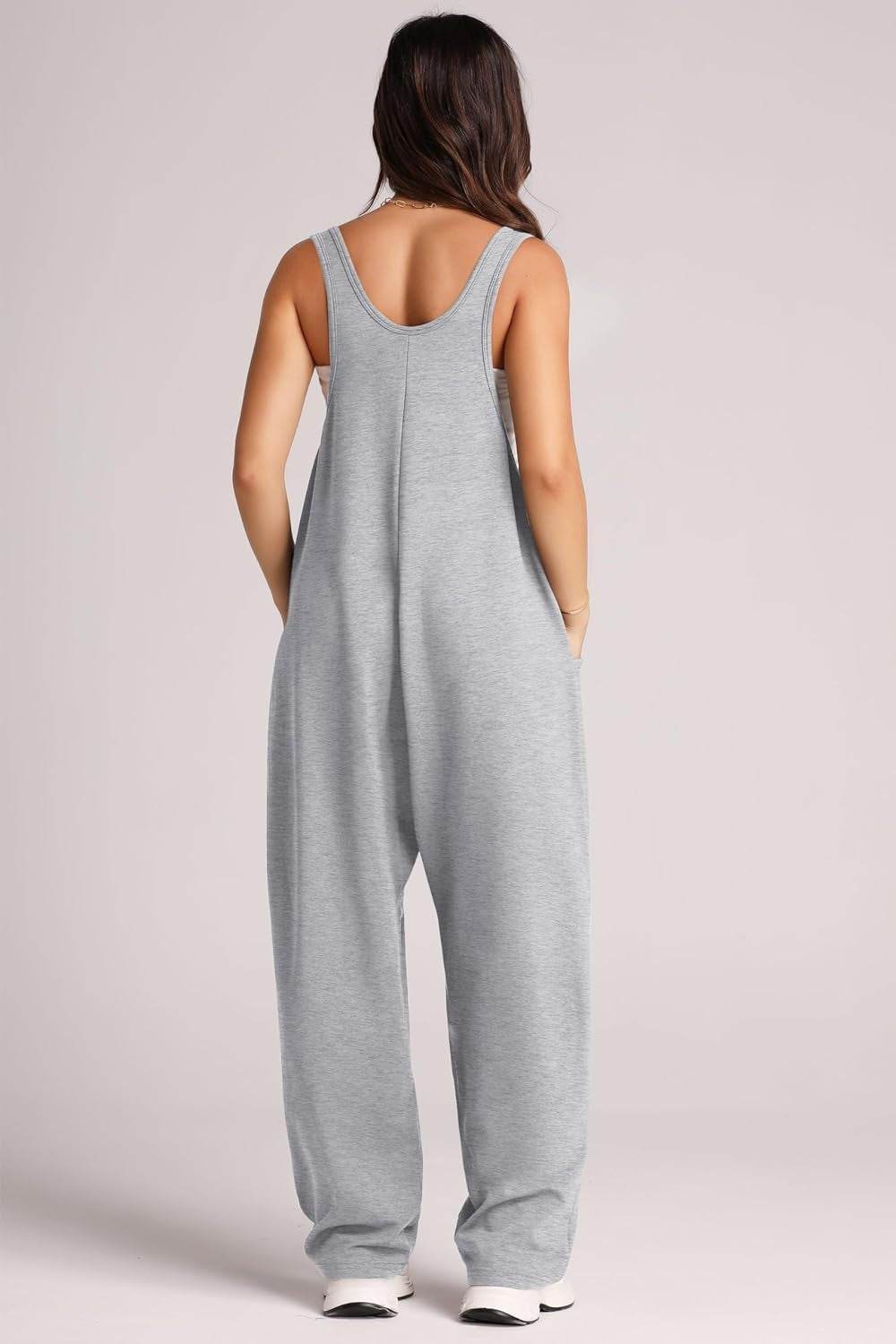 Lovelet Wide Strap Jumpsuit with Pockets - Hovatok