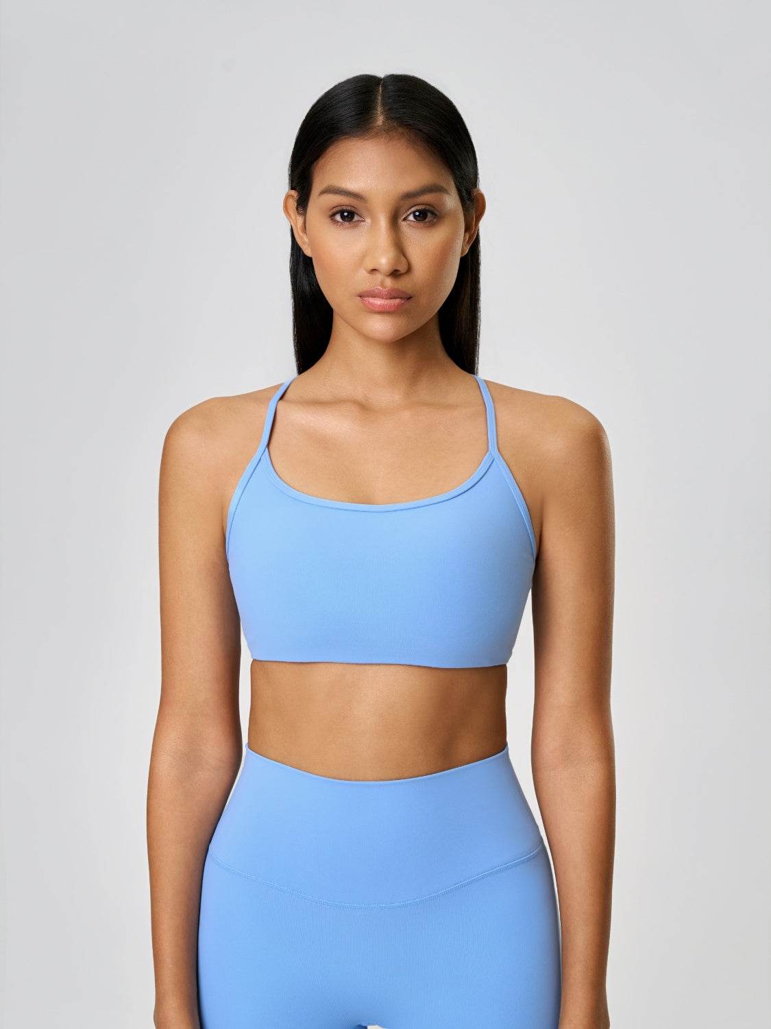 Millennia Crisscross Back Scoop Neck Active Cami with Detachable Chest Pads - Hovatok