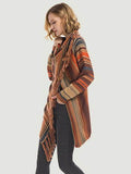 Angel Wings Tassel Striped Open Front Long Sleeve Cardigan - Hovatok