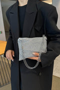 Rhinestone Polyester Chain Crossbody Bag - Hovatok