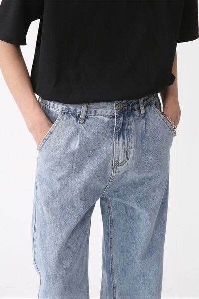 Mid Rise Baggy Jeans with Pockets - Hovatok