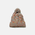 Contrast Cable-Knit Hat with Pompom - Hovatok