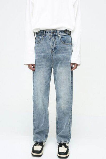 Men's Washed Straight-Leg Jeans - Hovatok