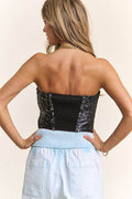 J.NNA Sequin Strapless Bustier Top - Hovatok