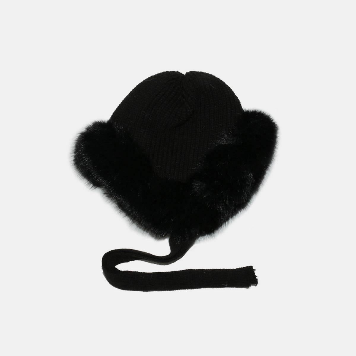 Thermal Tied Fuzzy Winter Hat - Hovatok