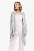 Angel Wings One-Button Tassel Tie Asymmetrical Hem Cardigan - Hovatok