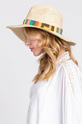 Fame Contrast Wide Brim Straw Hat - Hovatok