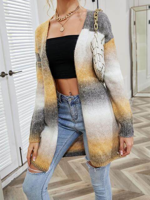 Angel Wings Full Size Gradient Open Front Cardigan - Hovatok