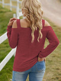 Full Size Cutout Cold Shoulder Blouse - Hovatok