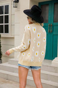 Angel Wings Daisy Pattern Button Front Cardigan - Hovatok