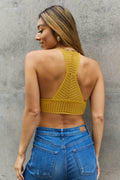 Leto Ribbed Lace Boho Racerback Bralette in Straw - Hovatok
