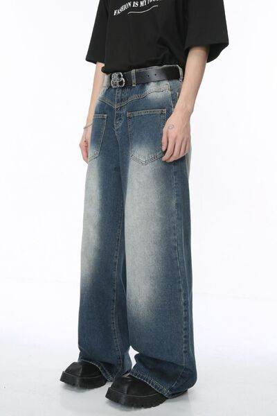 Wide Leg Jeans with Pockets - Hovatok