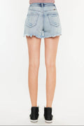 Kancan Distressed High Waist Denim Shorts with Pockets - Hovatok