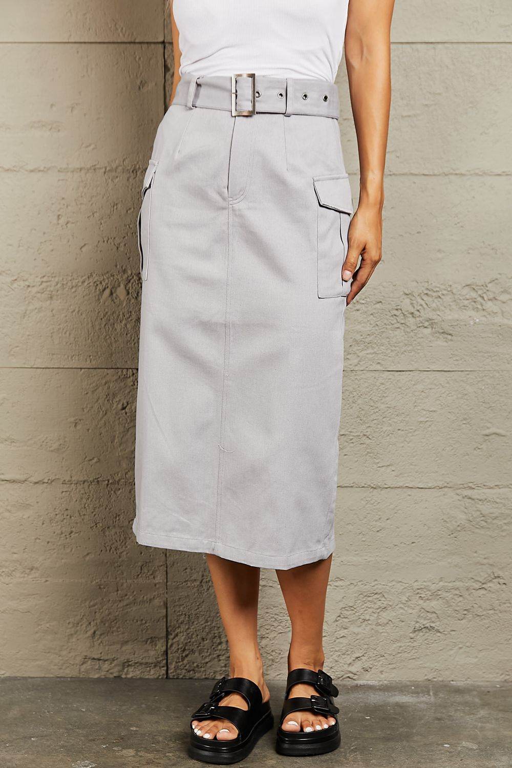 HYFVE Professional Poise Buckled Midi Skirt - Hovatok