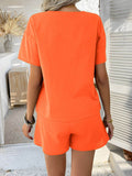Devine Tied V-Neck Short Sleeve Top and Shorts Set - Hovatok