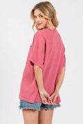 Cesfemme Textured Drop Shoulder T-Shirt - Hovatok