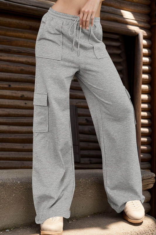 Drawstring Active Pants with Pockets - Hovatok