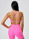 Millennia Crisscross Back Scoop Neck Active Cami with Detachable Chest Pads - Hovatok