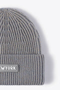 NEWYORK Patch Rib-Knit Cuffed Beanie - Hovatok