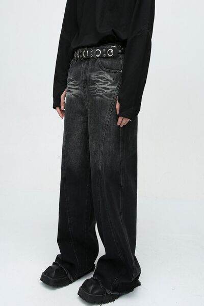 Raw Hem Jeans with Pockets - Hovatok