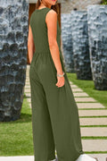 Full Size Scoop Neck Wide Strap Jumpsuit - Hovatok