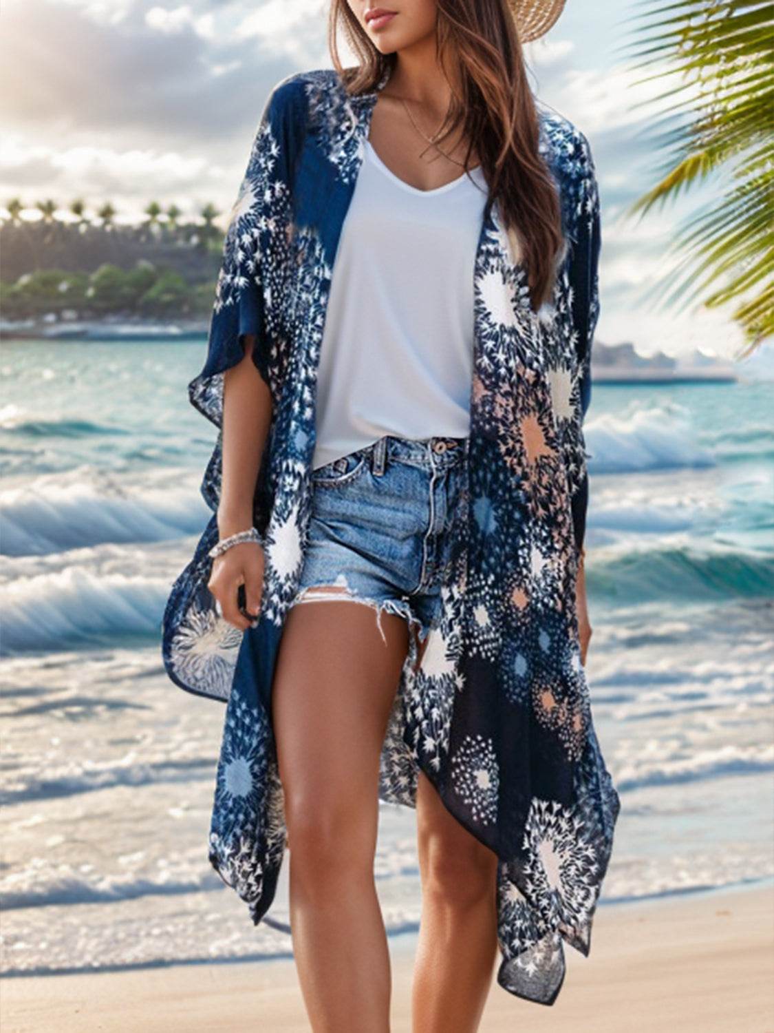 Lovelet Printed Open Front Cover-Up - Hovatok