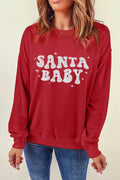 SANTA BABY Round Neck Long Sleeve Sweatshirt - Hovatok