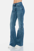 Judy Blue Full Size Tummy Control Cut Hem Flare Jeans - Hovatok