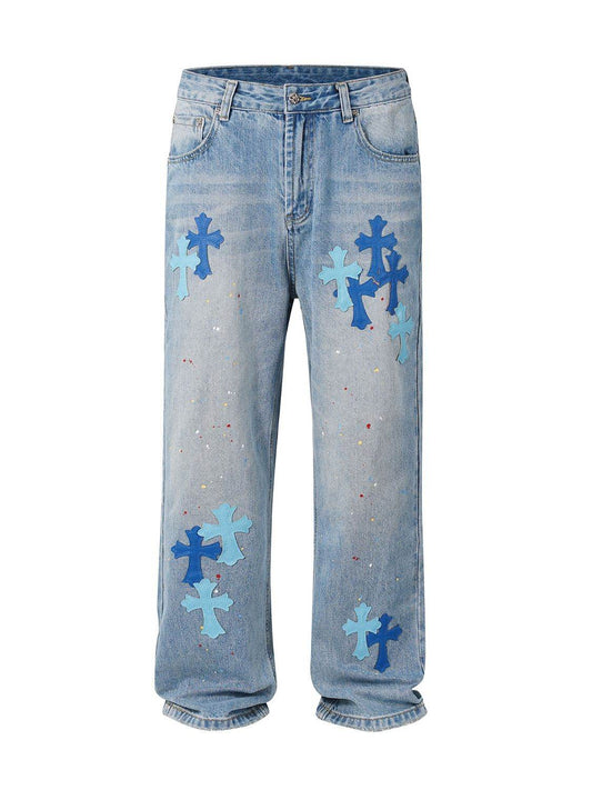 Men's Cross Wide Straight Jeans - Hovatok