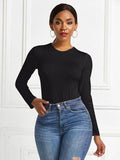 Round Neck Long Sleeve Bodysuit - Hovatok