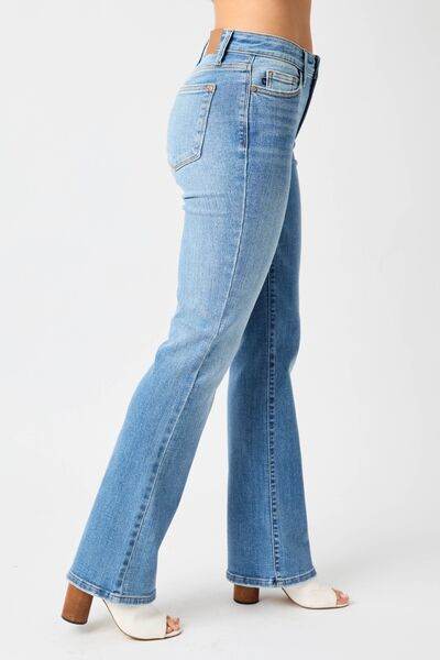 Judy Blue Full Size Mid-Rise Waist Straight Jeans - Hovatok