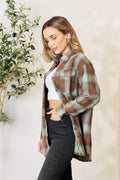 Mandy Plaid Dropped Shoulder Shirt - Hovatok