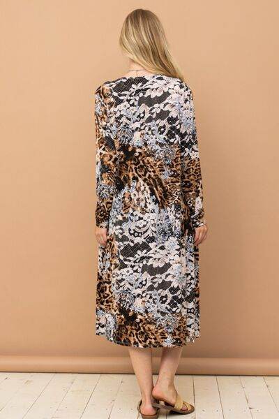 And The Why Leopard Kimono Open Front Longline Cardigan - Hovatok