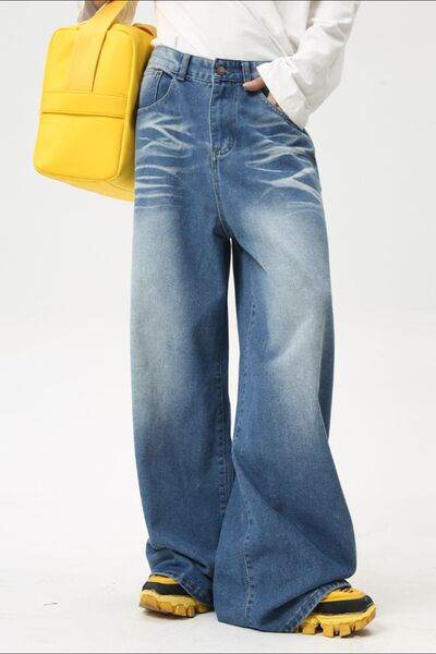 Wide Leg Jeans with Pockets - Hovatok
