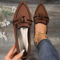 Bow Contrast Trim Point Toe Loafers - Hovatok