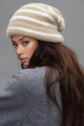 Fuzzy Contrast Striped Thermal Hat - Hovatok