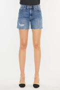Kancan Distressed High Waist Denim Shorts - Hovatok