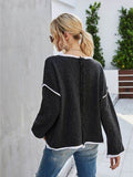 Angel Wings Boat Neck Dropped Shoulder Sweater - Hovatok