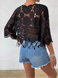 Openwork Round Neck Cover-Up - Hovatok