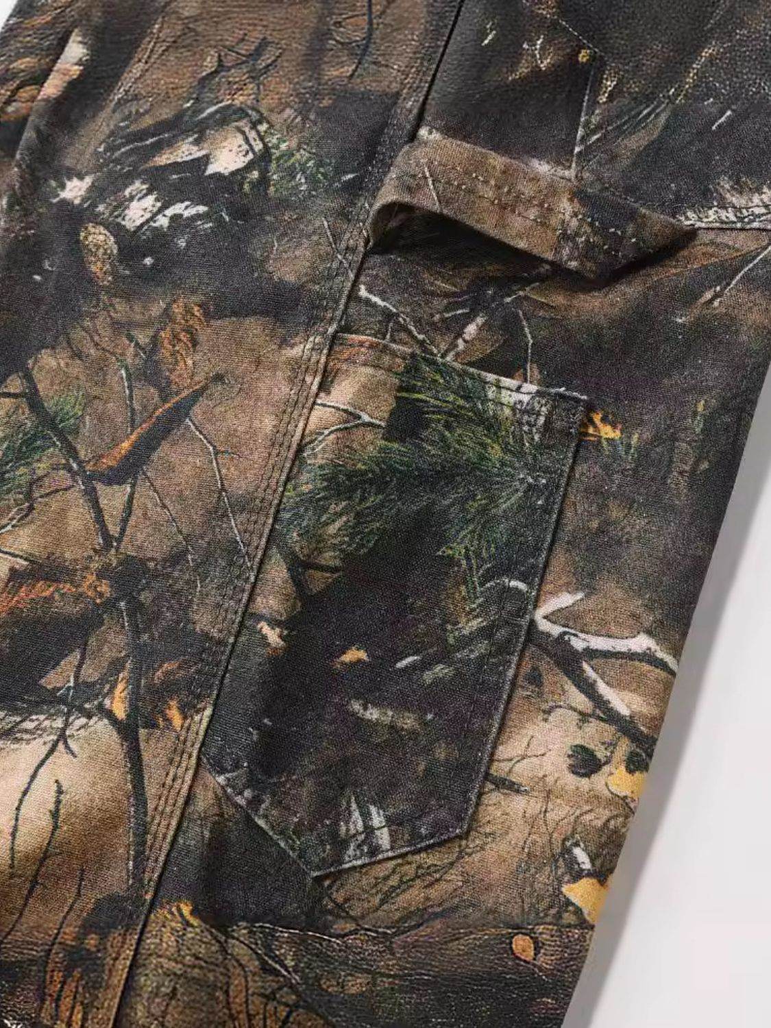 Men's Camouflage Leaf-Print Cargo Jeans - Hovatok