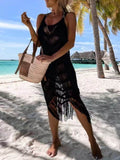 Fringe Scoop Neck Cover-Up - Hovatok