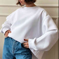Oversize Round Neck Dropped Shoulder Sweatshirt - Hovatok