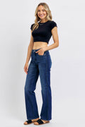 Judy Blue Full Size Tummy Control Straight Jeans Plus Size - Hovatok