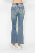 Judy Blue Full Size Tummy Control Back Embroidered Pocketed Bootcut Jeans Plus Size - Hovatok