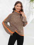 Angel Wings Heathered Turtleneck Long Sleeve Sweater - Hovatok