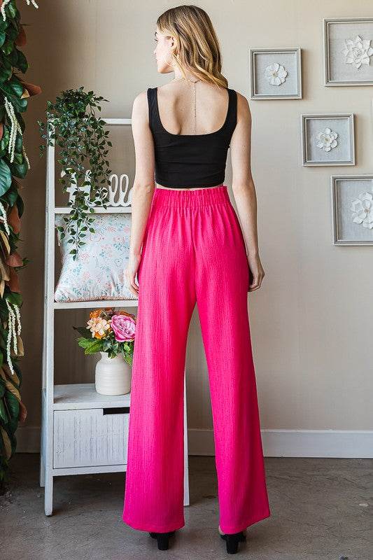 Heimish Full Size Front Tie Pants with Paperbag Waistband Plus Size - Hovatok