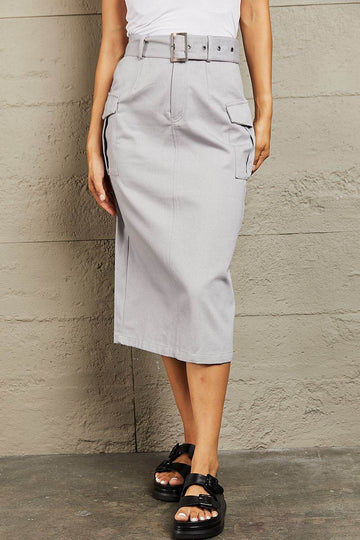 HYFVE Professional Poise Buckled Midi Skirt - Hovatok