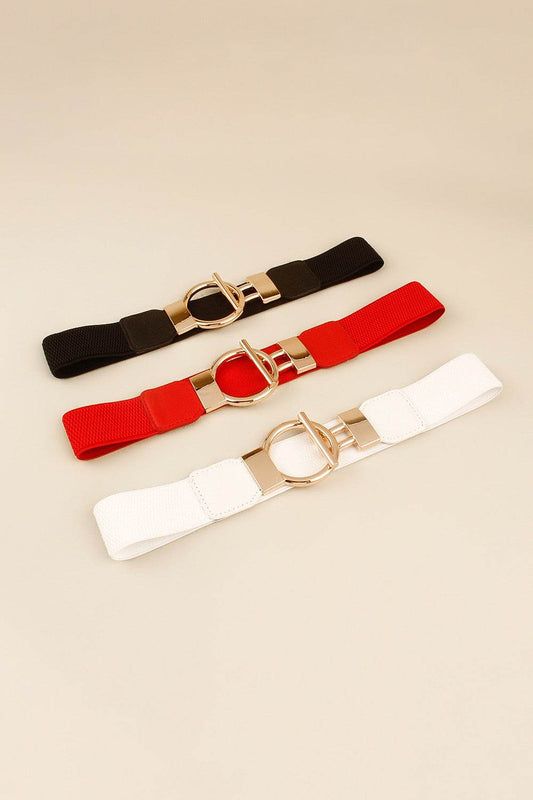 Circle Shape Buckle Zinc Alloy Buckle PU Leather Belt - Hovatok